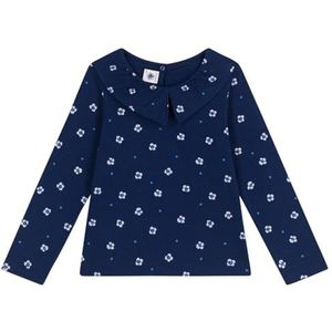 Petit Bateau T-shirt met lange mouwen voor meisjes, blauw/meerkleurig., 6 Jaar