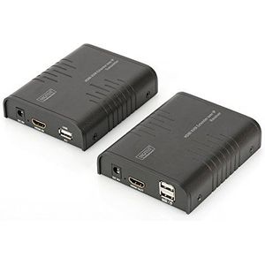 DIGITUS Professional DS-55202 - HDMI netwerk KVM-extender - IP-geschikt - Cat 5e, Cat 6 - Set (zender/ontvanger) - zwart