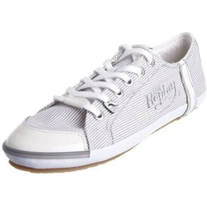 REPLAY Vrouwen Bridgette Stripes Lace Up Trainer, Wit Zilver, 40 EU
