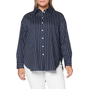 Seidensticker Damesblouse - modieuze blouse - hemdblouse met hemdblousekraag - oversized fit - lange mouwen, Dark Sapphire, 38