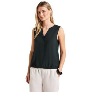Street One Dames Blousetop in effen kleur in Groen, in size: 34