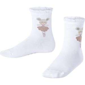 FALKE Uniseks-kind Sokken Ballerina Mouse K SSO Katoen Gedessineerd 1 Paar, Wit (White 2000), 35-38