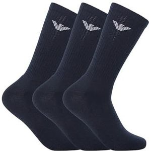 Emporio Armani Heren 3-pack Medium Socks Sporty Terrycloth 3-pack Medium Socks, Marine., Eén maat