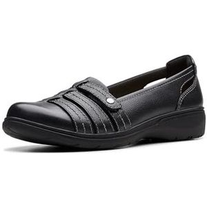 Clarks Carleigh Eliza platte slipper voor dames, zwart leder, 39 EU