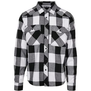 Build Your Brand Herenhemd, 100% katoen, zwart-wit, M, zwart/wit, M