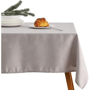 ESSEX - Tafelkleed 140 x 220 cm, kerstmassy, tafelkleden van robuust polyester, hoogwaardig tafelkleed, meerdere keren gebruik, eenvoudig onderhoud, grijs