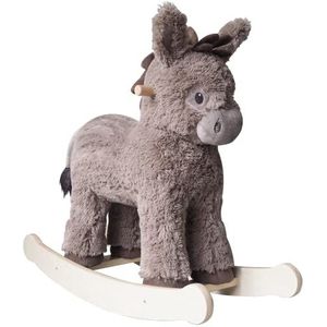 Little Bird Told Me Norbert Rocking Horse Donkey Sturdy Wooden Frame & Plush Soft Tufted Coat to Ride on Indoor Toy for Girls & Boys to Play