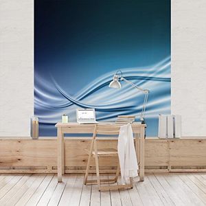 Apalis Vliesbehang abstract design fotobehang vierkant | vliesbehang wandbehang foto 3D fotobehang voor slaapkamer woonkamer keuken | Maat: 336x336 cm, blauw, 97477