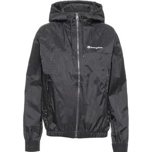 Champion Legacy Outdoor Coated Nylon Hooded Jacket, Zwart, S voor Vrouwen