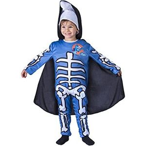 Smurf Skeleton Halloween Special Edition costume disguise boy official Smurfs (Size 2-3 years) with cape and mask