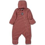 Sterntaler Babymeisjesoverall met ritssluiting, katoenen voering en terugklapbare handschoenen, lichtrood gemêleerd, 56 cm
