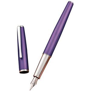 Hongdian 920 paarse metalen vulpen, extra fijne punt, iridium, klassieke pen met navulbare converter en pennenzak
