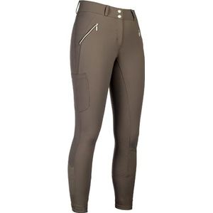 HKM Lia Hoge Taille Siliconen Full Seat Rijbroek voor Meisjes, Beige, 11/13 Jaar
