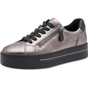 Jana Low Vegan sneakers voor dames, pewter/zwart, 37 EU, Pewter Black, 37 EU