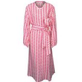 Seidensticker Blousejurk voor dames, met ceintuur, regular fit, midi-jurk, opstaande kraag, lange mouwen, 100% linnen, roze, 46