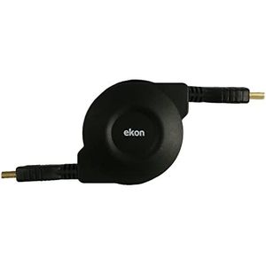 Ekon HDMI-kabel 1.4 intrekbaar, mannelijk, 1 meter, Ultra HD-resolutie, vergulde aansluitingen, knikbescherming, voor tv, projectoren, laptop, pc, MacBook, Playstation, Nintendo Switch