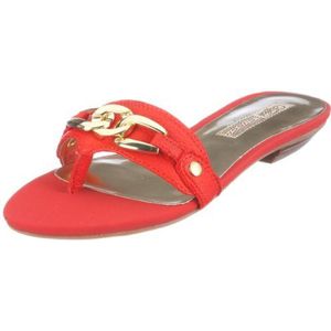 Buffalo London 311-1677 Tumble Kalf, Dames Flip Flop Sandalen, Rot Koraal 08, 40.5 EU