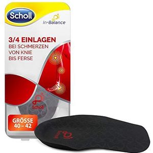 Scholl In-Balance 3/4 inlegzolen voor schoenen in maat 40-42, zolen bij pijn van knie tot hiel, 1 paar niet-klevende inlegzolen