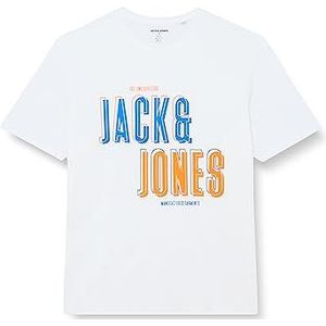 JACK & JONES PLUS JCOAST Tee SS Crew Neck FST PLS T-shirt, wit, 4XL, wit, 4XL