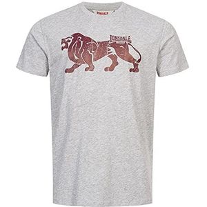 Lonsdale Endmoor T-shirt voor heren, Marl Grey, XL