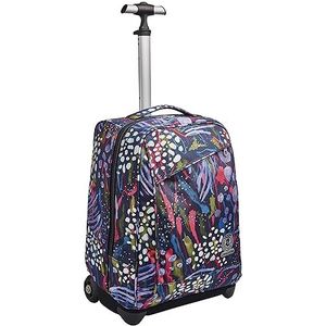 Invicta trolley, abstracte jungle, blauw, 2-in-1 met schouderbanden voor rugzak, school en reizen