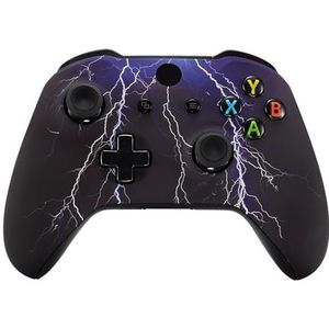 eXtremeRate Paars Storm Patroon Front Behuizing Shell Voorplaat voor Xbox One S & voor Xbox One X Controller Model 1708 - Controller NIET Inbegrepen