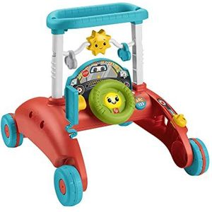 Fisher-Price 2-zijdige Stabiel Tempo Loopwagen (Nederlands, Engels, Frans, Duits, Italiaans), loopspeelgoed met autothema voor baby's, voor kinderen van 6 maanden tot 3 jaar, HJP45