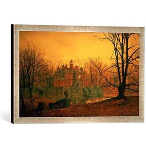 Ingelijste foto van John Atkinson Grimshaw ""The Haunted House"", kunstdruk in hoogwaardige handgemaakte fotolijst, 60x40 cm, zilver raya