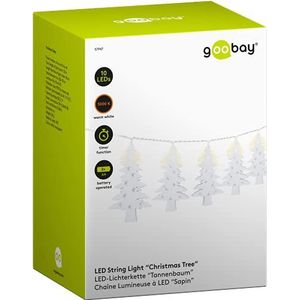 goobay 57947 led-lichtketting met timerfunctie, batterijfunctie, ledverlichting om op te hangen, lichtketting voor binnen, met 10 leds, warmwit (3000 K), IP20, wit, transparant