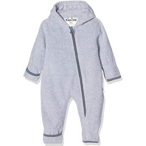 Playshoes Unisex baby fleece overall gemêleerd rompertje, grijs (grijs/gemêleerd 37), 74 cm