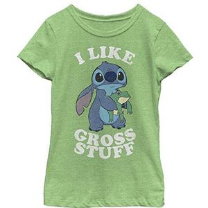 Disney I Like Gross Stuff Stitch T-shirt voor meisjes, Groen Apple, L