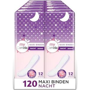 Camelia Maxi maandverband nacht 12x10 (120 stuks)