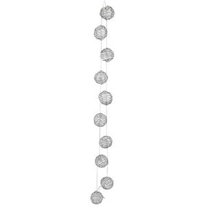 Led-kogelslinger, lichtketting, 1 meter, 10 leds, warmwit, lampion, zilver, voor binnen en buiten, werkt op batterijen, kerstdecoratie, slinger, lichtslinger