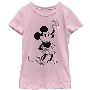 Disney Simple Mickey Outline T-shirt voor meisjes, M, lichtroze, M