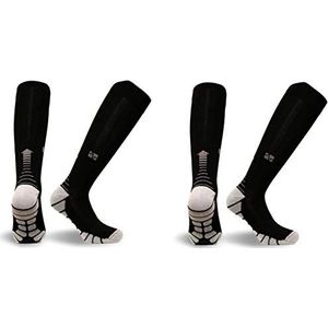 VitalSox Heren Gradueerde compressiekousen, Silver Drystat, 2 stuks, zwart, L (2 stuks), zwart, Large