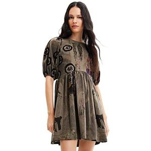 Desigual Dames Vest_Nieuw, 4092 KAKI Casual Dress, Groen, M
