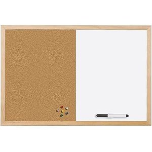 Bi-Office Combitbord, magnetisch en kurkoppervlak in één product, houten frame, 40 x 30 cm 40 x 30 cm