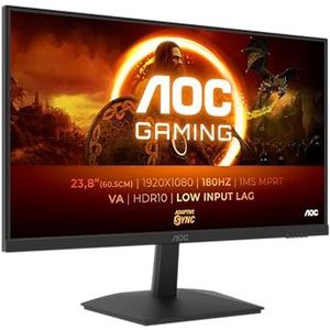 AOC Gaming 24G15N, 24 inch Full HD-monitor, 180 Hz, snelle VA, 1 ms, adaptieve synchronisatie, HDR10, lage ingangsvertraging (1920 x 1080, HDMI 2.0, DisplayPort 1.4,)