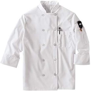 Red Kap womens Long Sleeve Ten Button With Mimix and Oilblok Chef Coat, White, Medium US