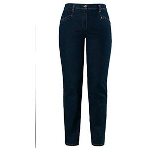 Ulla Popken Grote maten dames rechte jeans stretchjeans Mony, blauw (Dark Denim 93), 47W x 34L