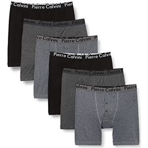 FM London Heren knoop Fly Boxer Shorts (Pack van 12), Grijs (pak van 6), XL