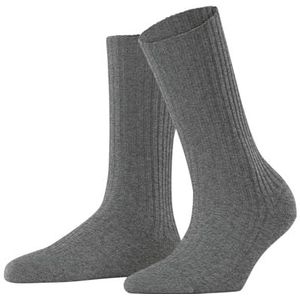 FALKE Dames Sokken Cosy Wool Boot W So wol eenkleurig 1 paar, Grijs Light Grey Melange 3390, 35-38