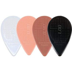 D-Grip plectrum/pick, balkonvorm, 0,80 mm, lichtbruin, 6 stuks