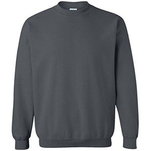 Gildan heren Fleece sweatshirt met ronde hals, stijl G18000, Donkere Heather, XL