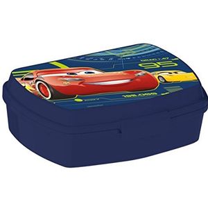 ALMACENESADAN 2043 Disney Cars Sandwichtoer, rechthoekig, meerkleurig, van herbruikbaar kunststof, BPA-vrij, binnenafmetingen 16,5 x 11,5 x 5,5 cm
