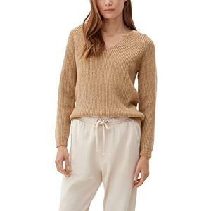 s.Oliver Dames 2121167 Pullover met V-hals, zandkleurig, 38
