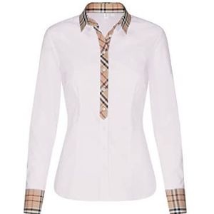 Seidensticker Damesblouse - City blouse - hemdblouse - regular fit - lange mouwen - effen - stretch, wit, 38