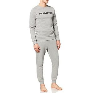 JACK & JONES Jaclounge Set Noos Pyjamaset voor heren, Licht Grijs Melange/Detail:lichtgrijs Melange, XL