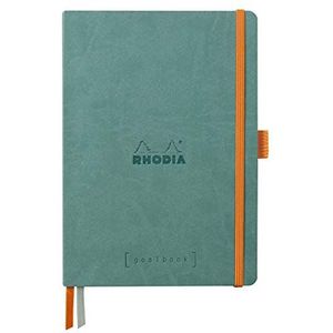 RHODIA 117807C Notitieboek, Bullet Journal Goalbook Water, A5, 14,8 x 21 cm, gestippeld, 240 pagina's, lichtbruin papier, 90 g/m², 2 banden, elastische sluiting, kunstleer