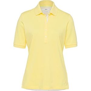 BRAX Dames Style Cleo Finest Pique Stretch Poloshirt, beige (geel 65)., 42